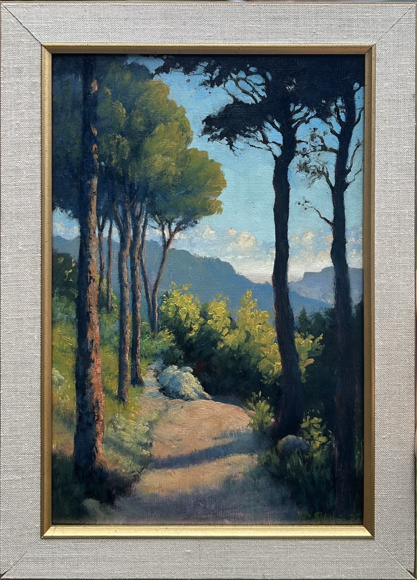 Trail's Transition, 2025, 8" x 12" oil on birch panel - $475 (with frame)