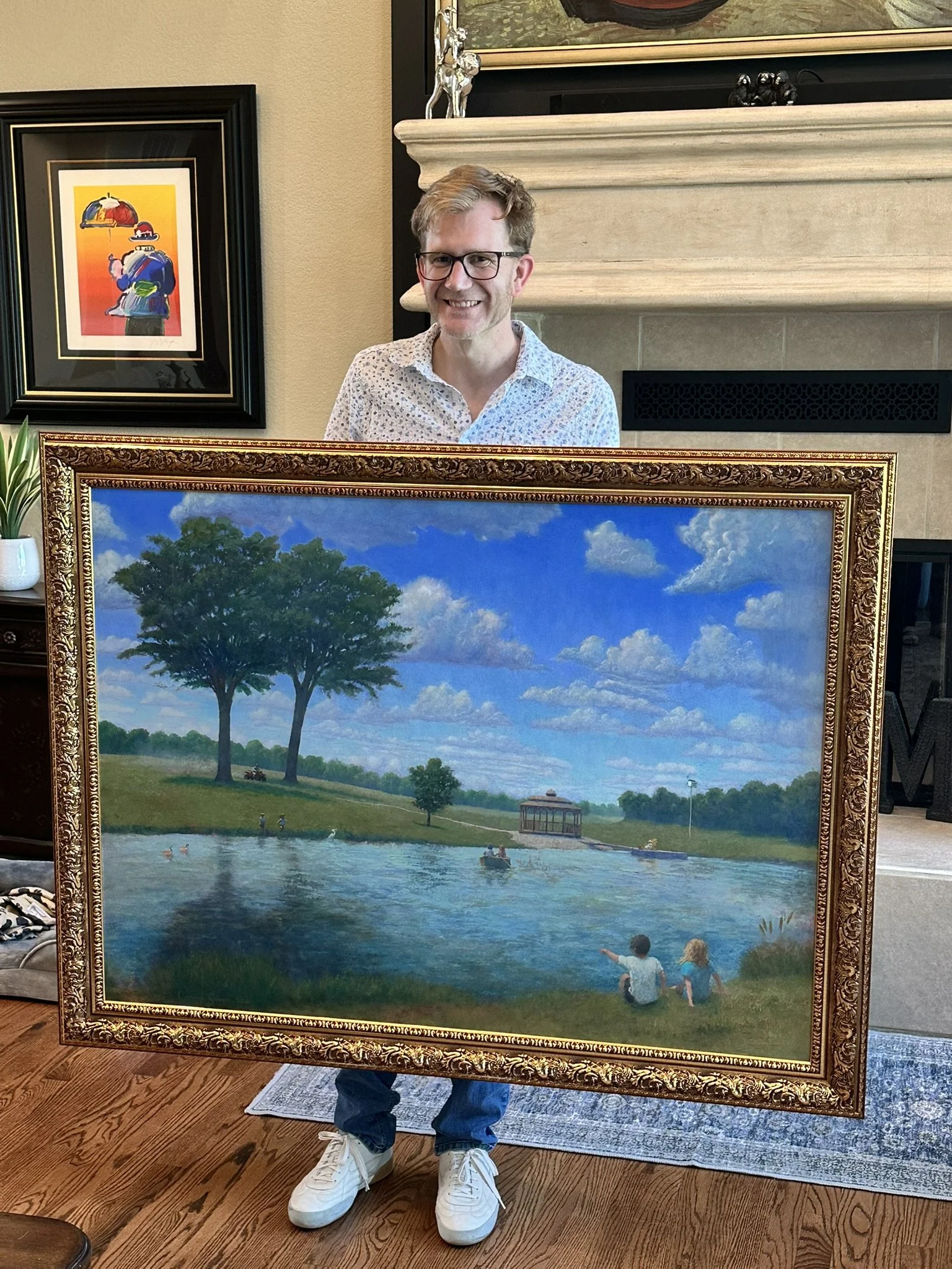 posing with finished & framed piece.JPEG
