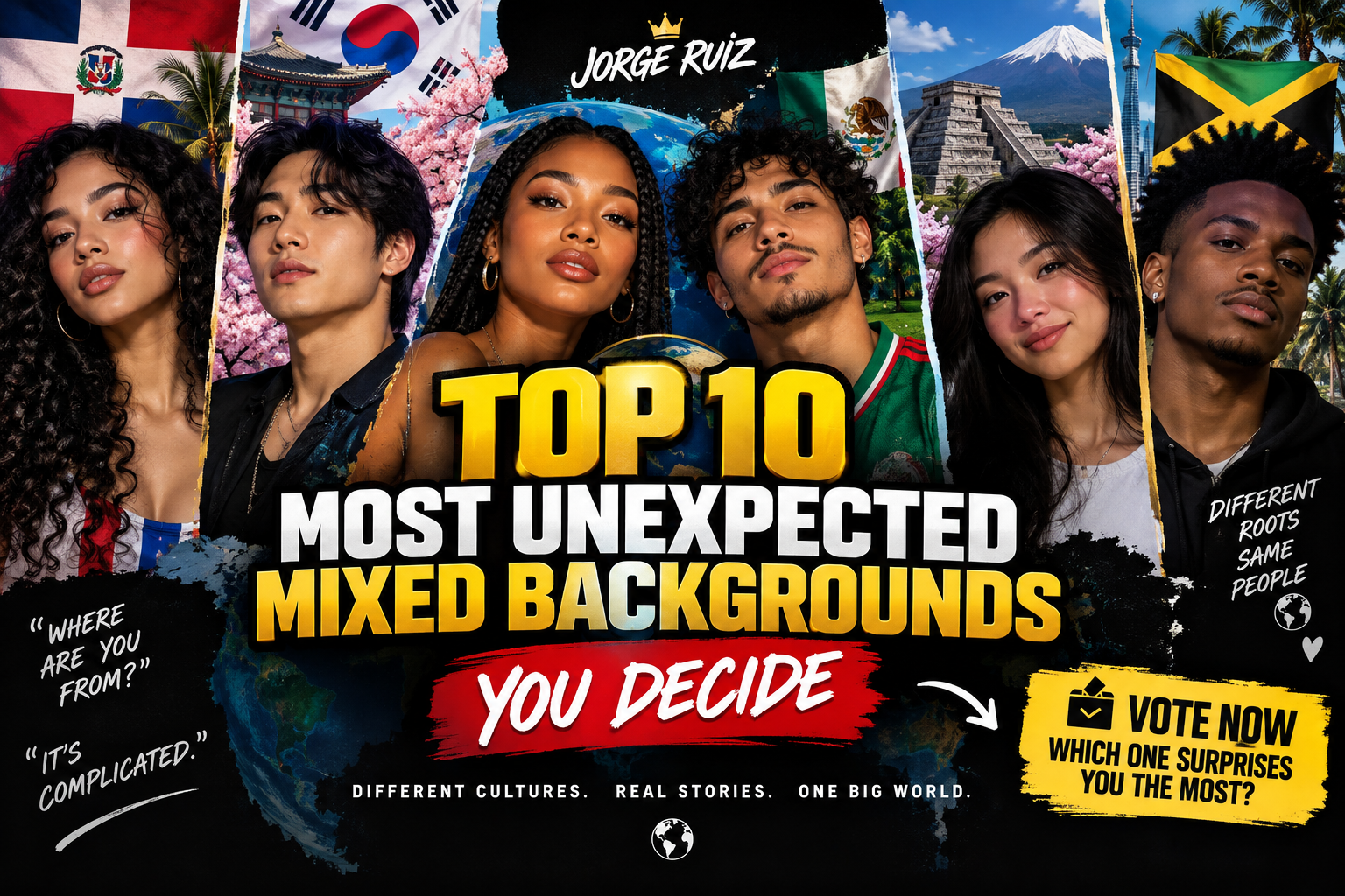 🌎 TOP 10 MOST UNEXPECTED MIXED BACKGROUNDS — YOU DECIDE