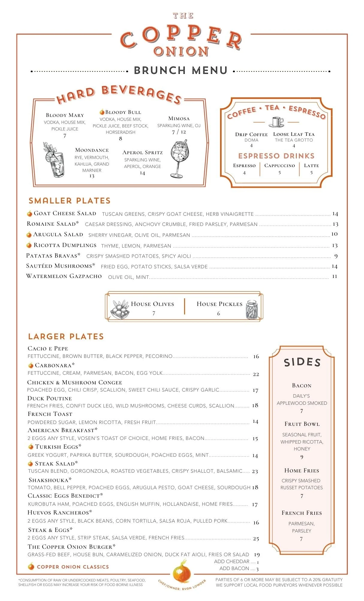 Copper Note Menu EAT — The Copper Onion