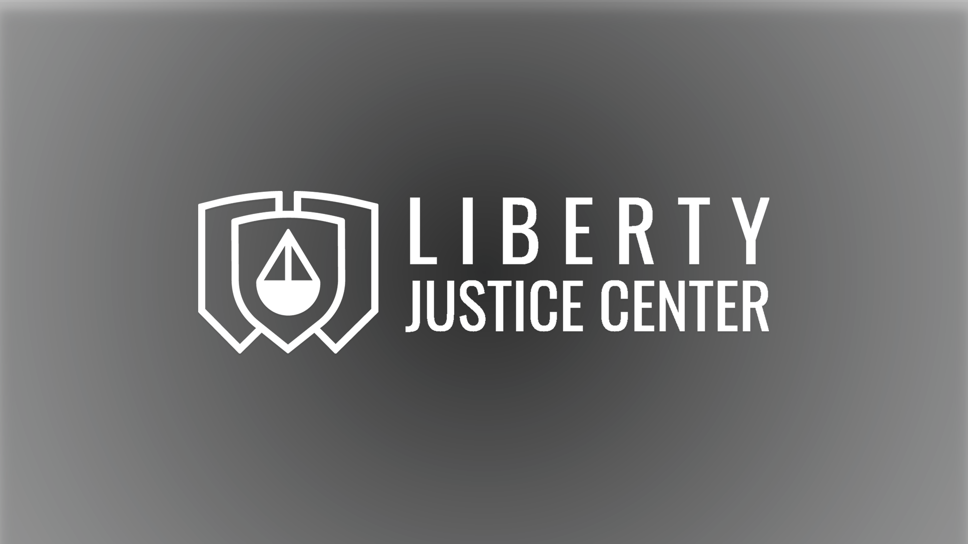 Logo of Liberty Justice Center with black background and white text.