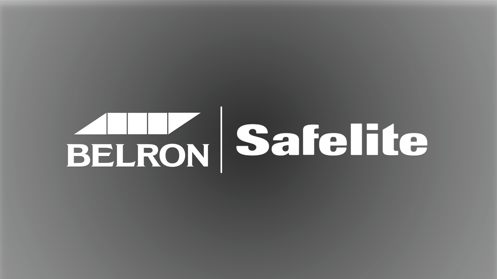 Logos of Belron and Safelite with black background and white text.