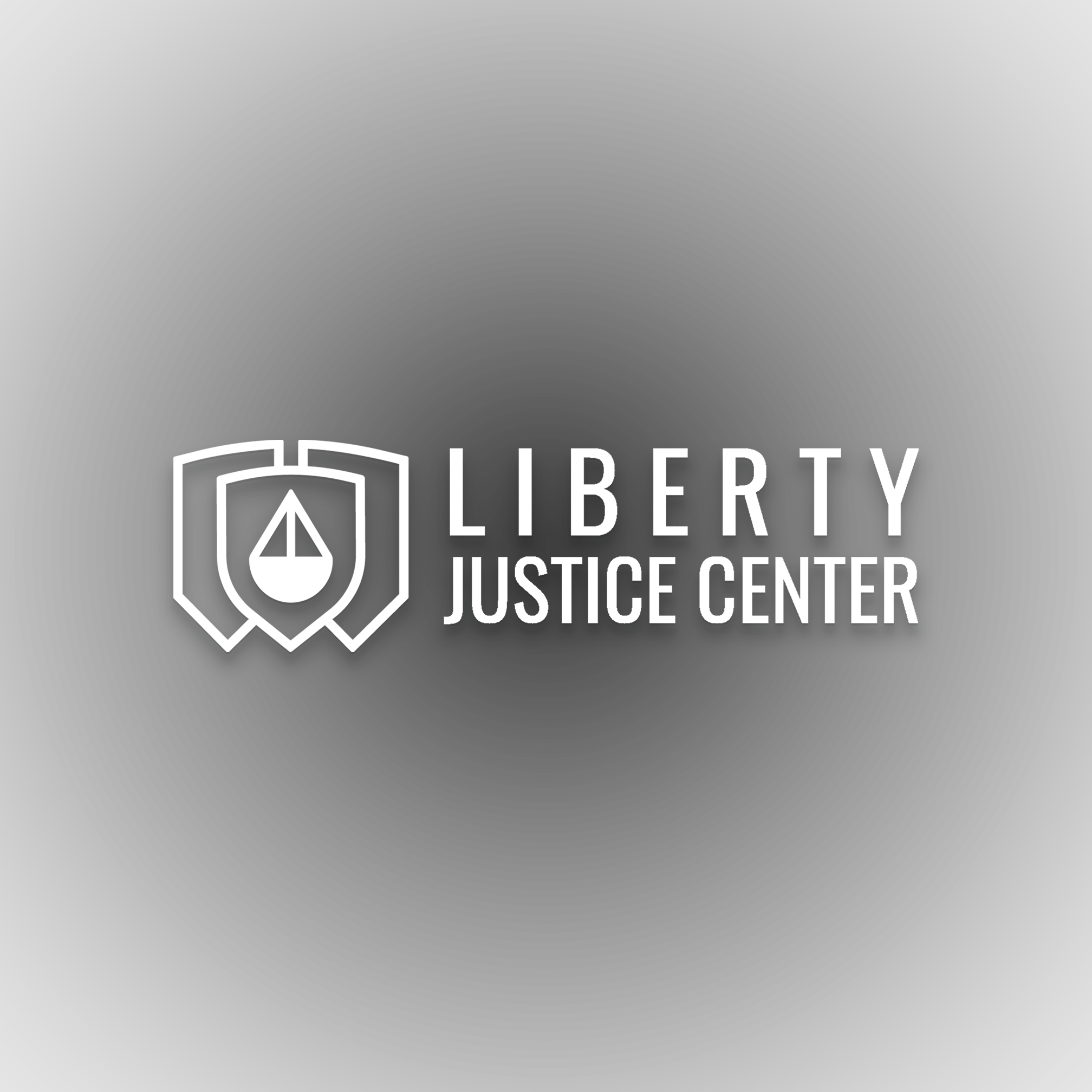 Logo of Liberty Justice Center with black background and white text.