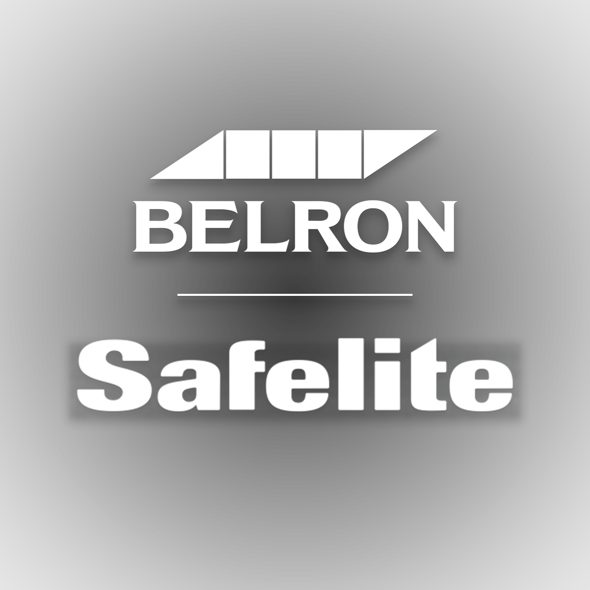 Logos of Belron and Safelite with black background and white text.