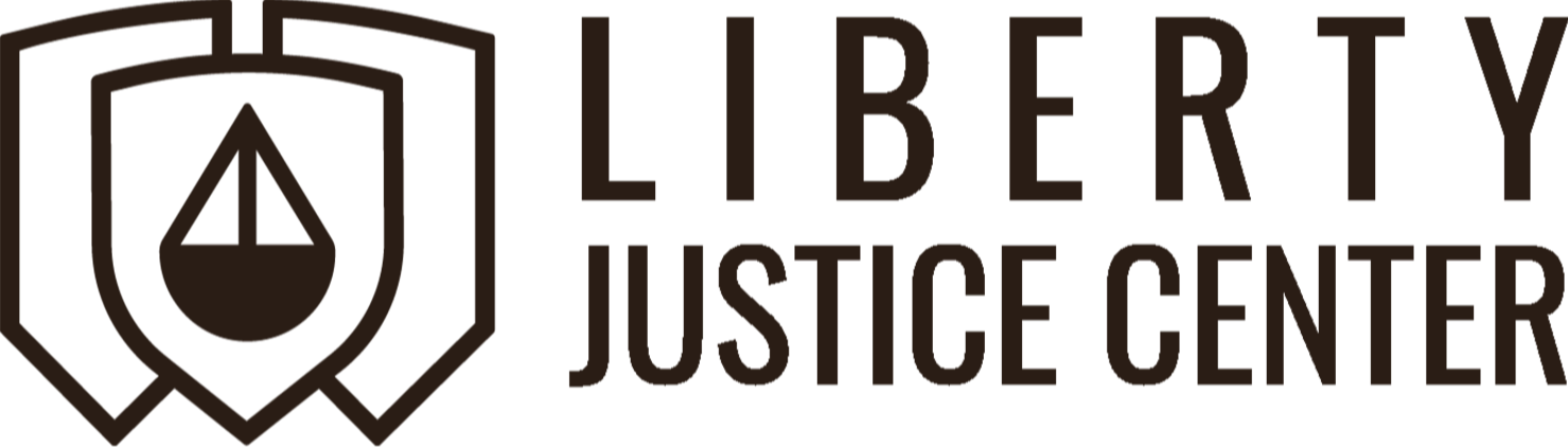 Black logo of Liberty Justice Center.