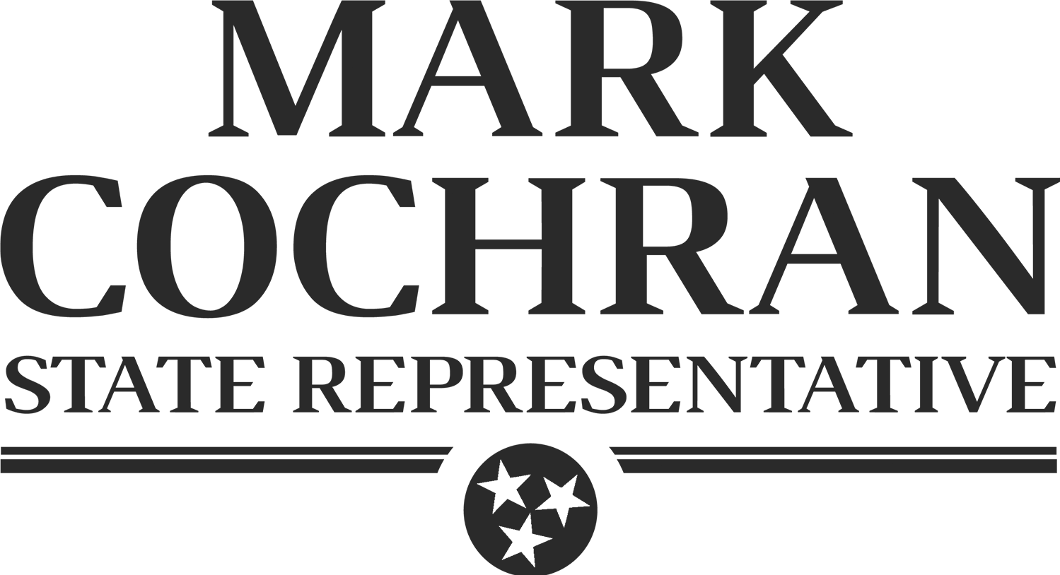 Black logo of Mark Cochran State Representative.