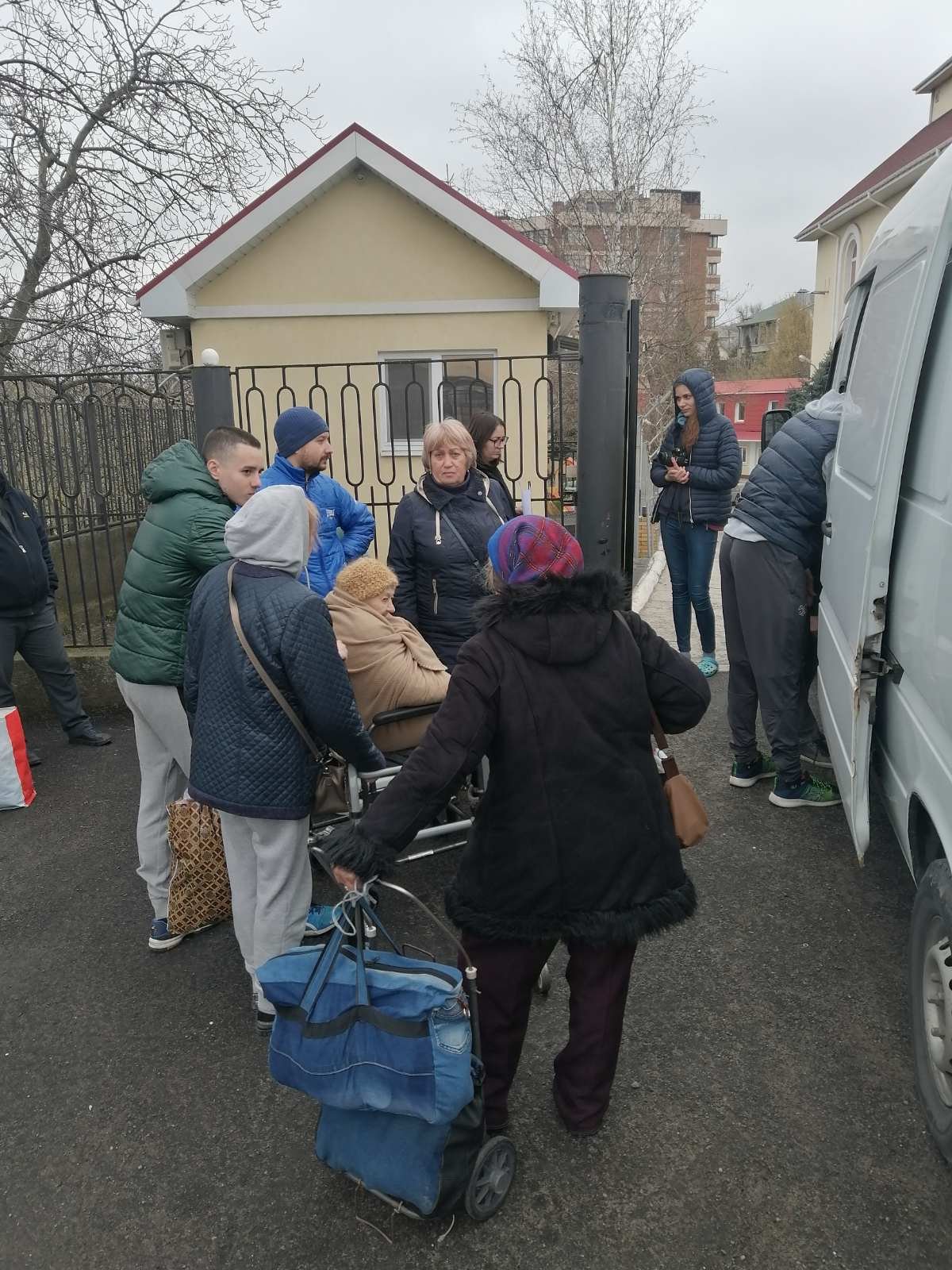 Evacuees leaving Dnipro
