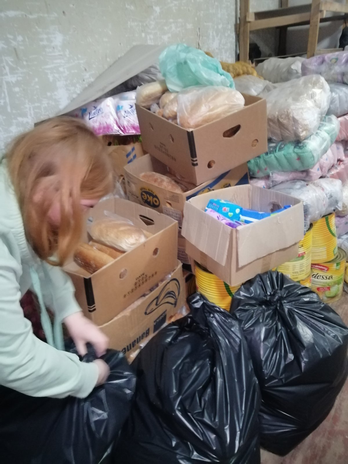 Food items delivered to the church in Zaporizhzhia