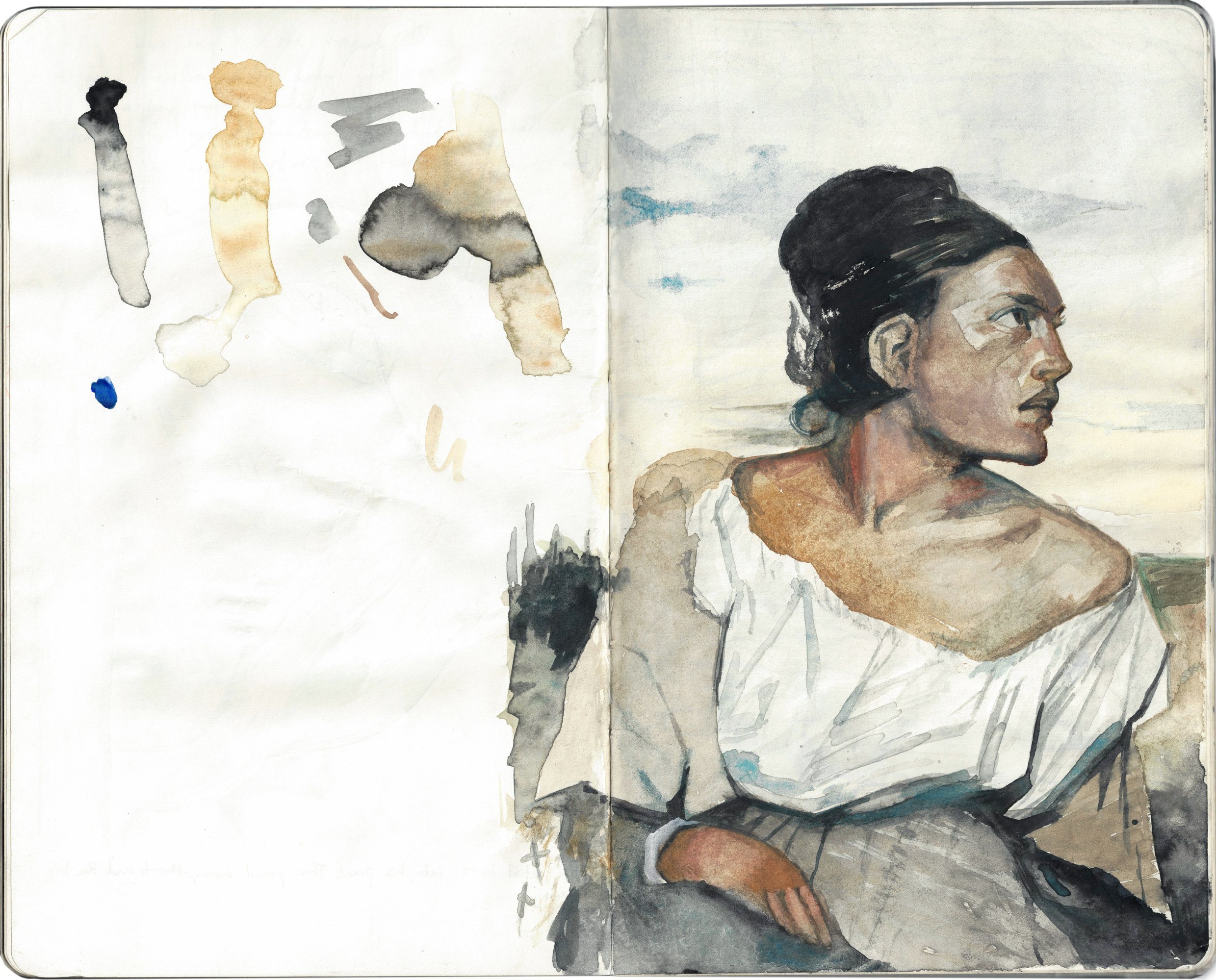 Study of Delacroix's 'Orphan Girl in a Cemetery'