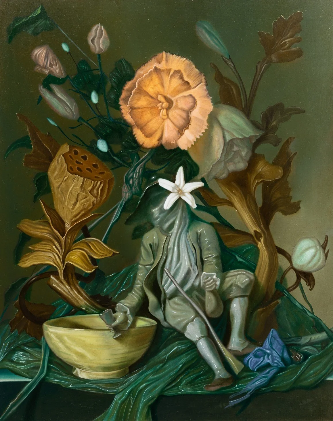 Decomposition with Dried Flower, Lam’s Bowl, Hunter