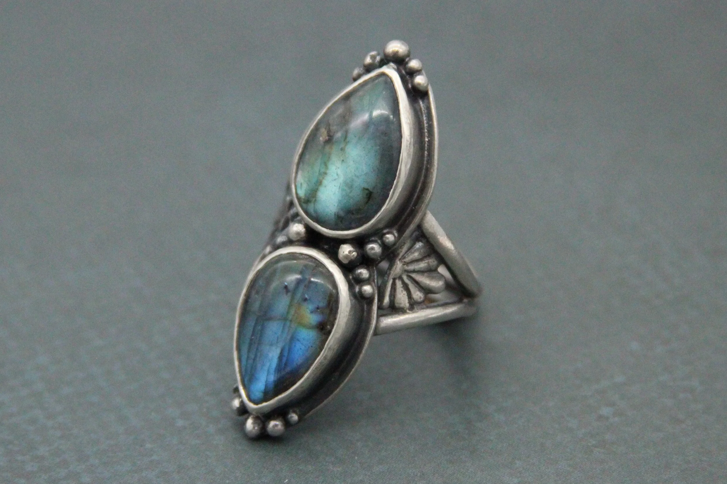 Mystic Labradorite Sterling Silver Ring