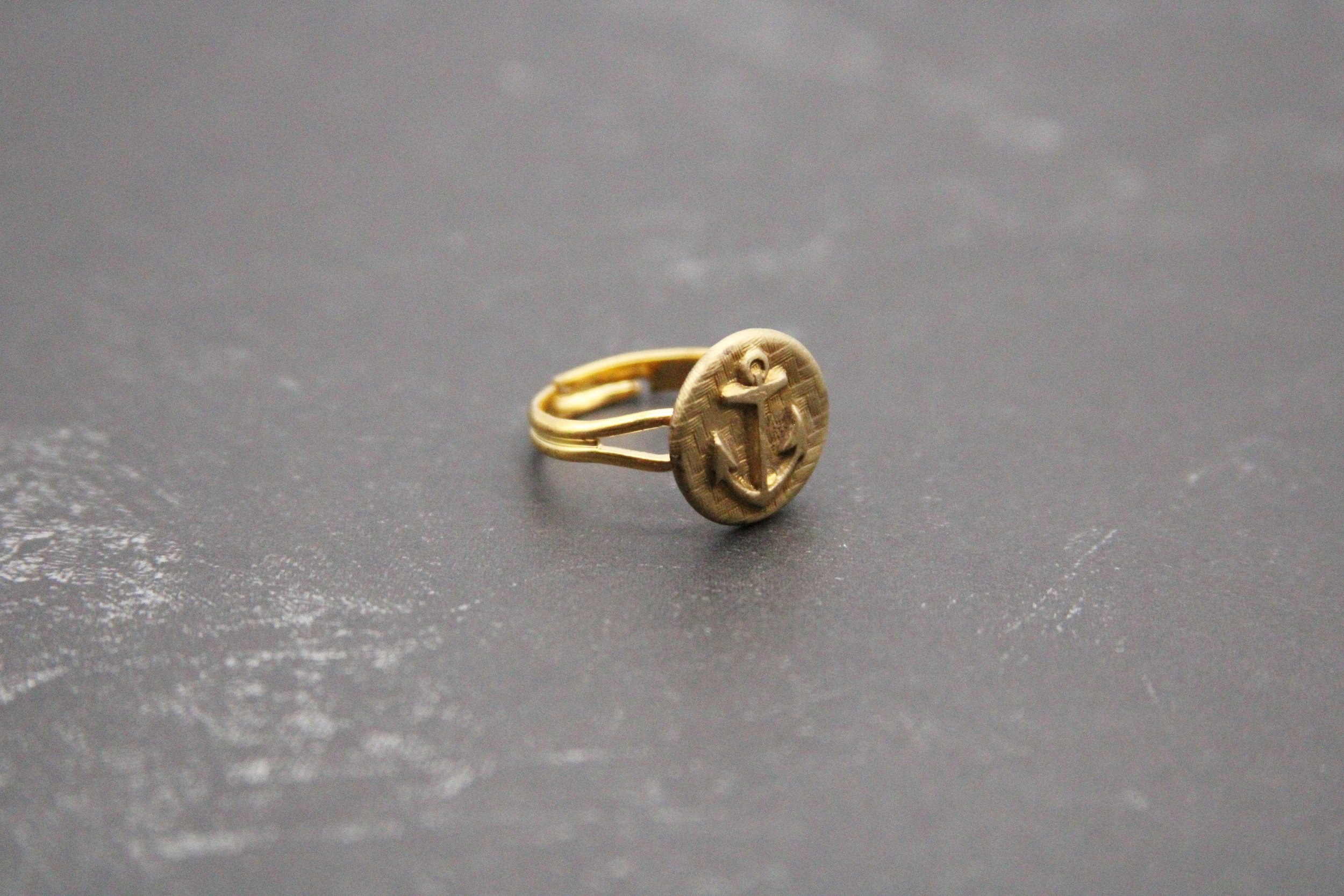 Anchor Ring Brass Nautical Jewelry