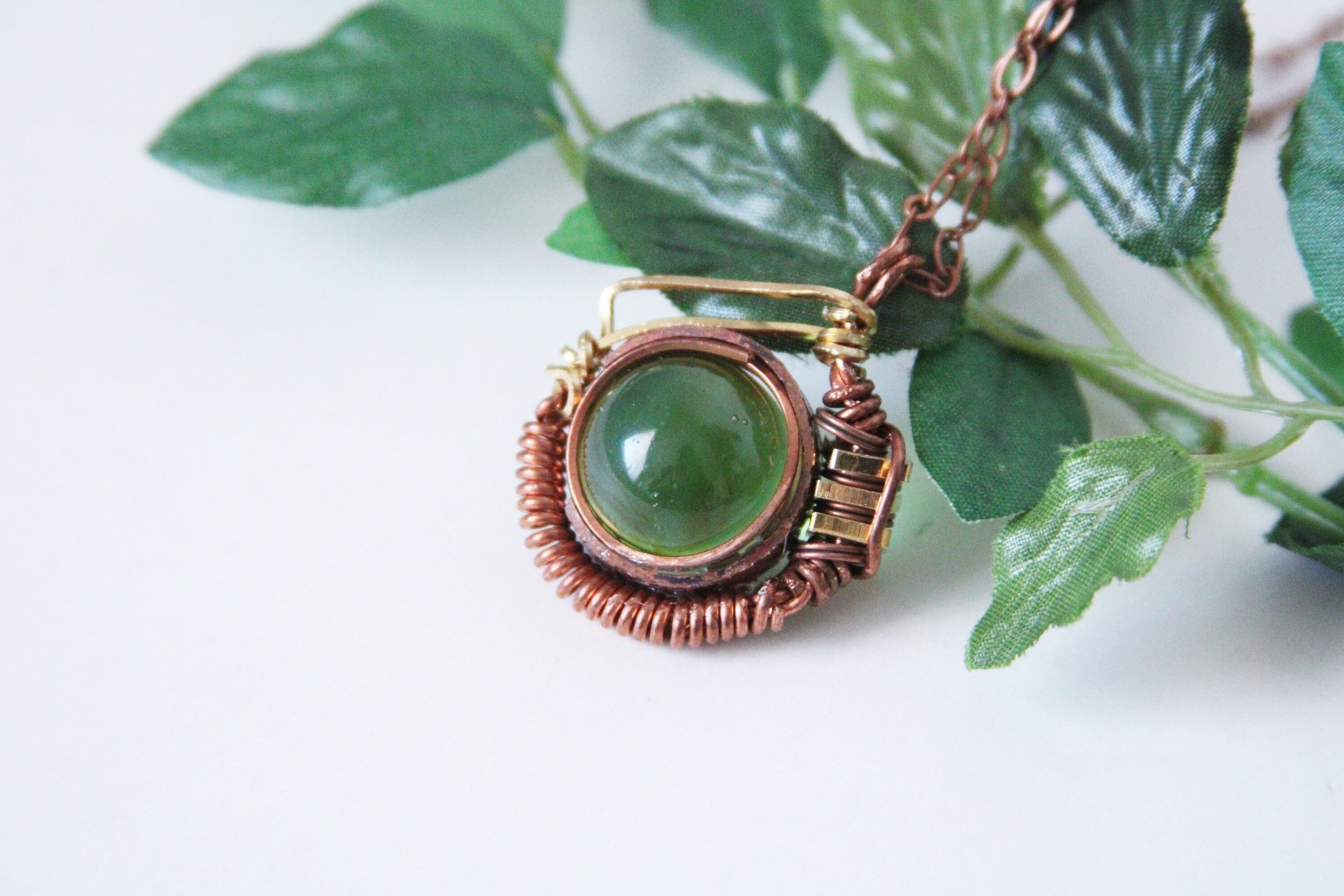 Marble Necklace Pendant Steampunk Jewelry