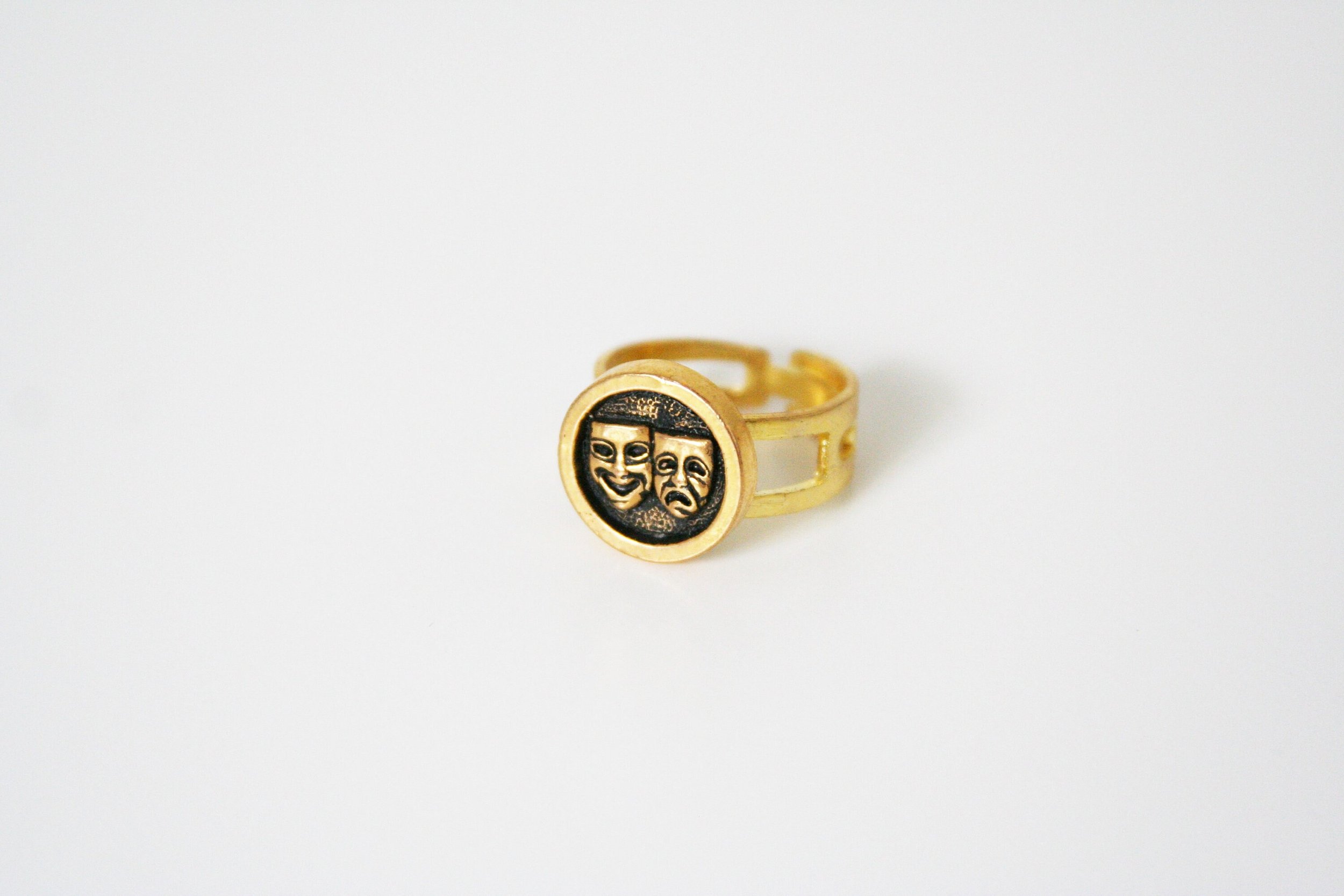 Drama Mask Ring Mens Accessories