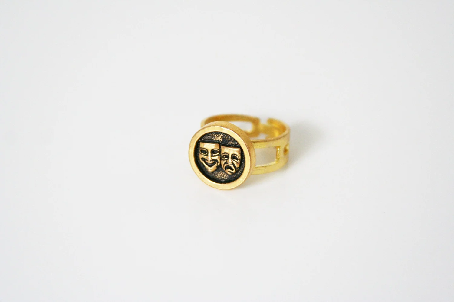 Drama Mask Ring Mens Accessories — Angle Ah