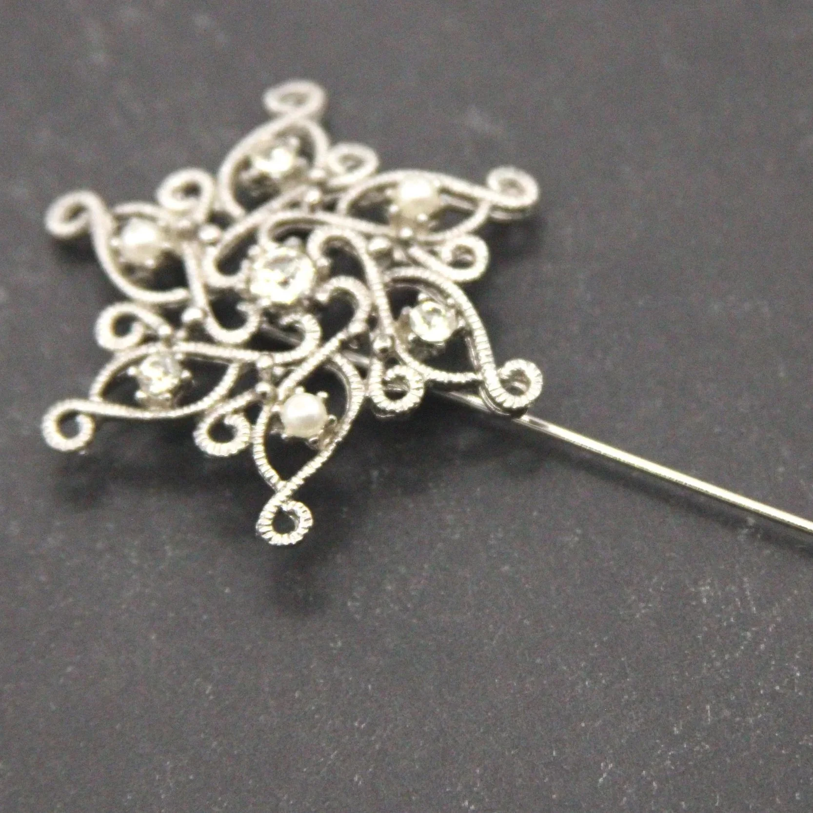 Snowflake Stick Pin - Wintry Scarf Pin - Winter Christmas Snow Snowy Jewelry