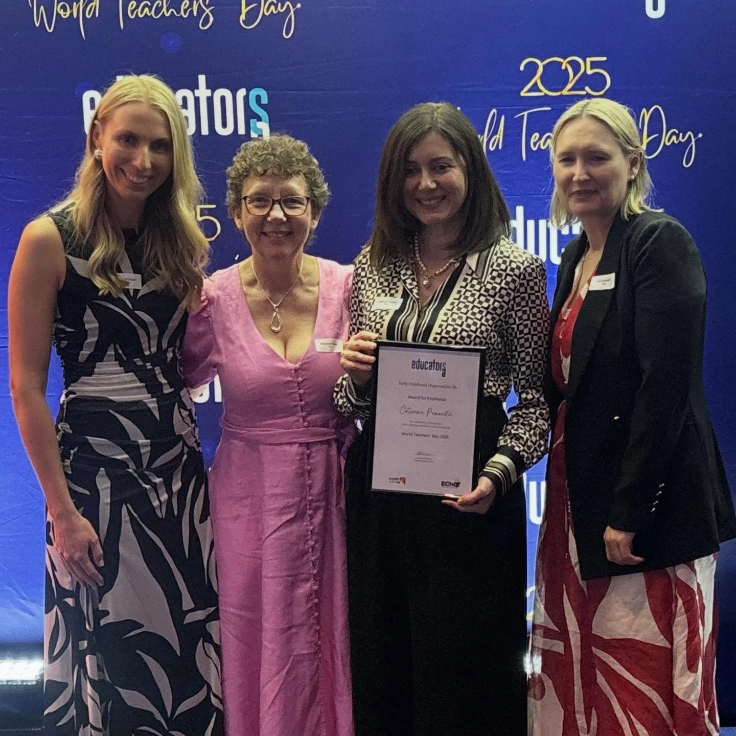 Tonight we awarded Caterina Pennestri with our 2025 EChO Award for Excellence at @educators_sa World Teachers Day celebrations. Congratulations Caterina and thank you for the difference you make to early childhood in South Australia 💫