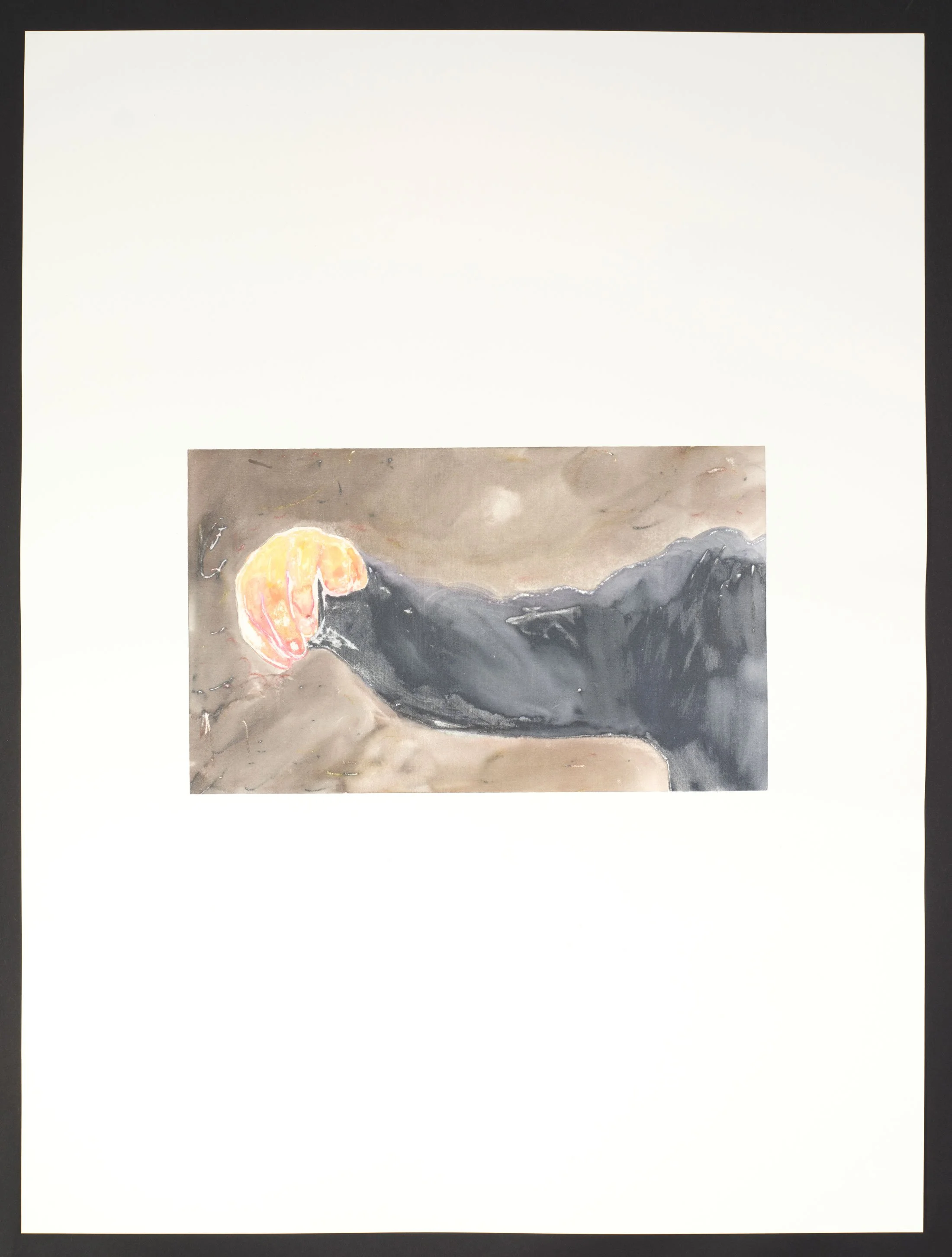 Dries Van Noten Fall 2002 Ready-To-Wear, 2024, silkscreen monotype on Steinbach paper, 550 x 730mm, edition of 1. 
Photography by Samuel Hartnett.