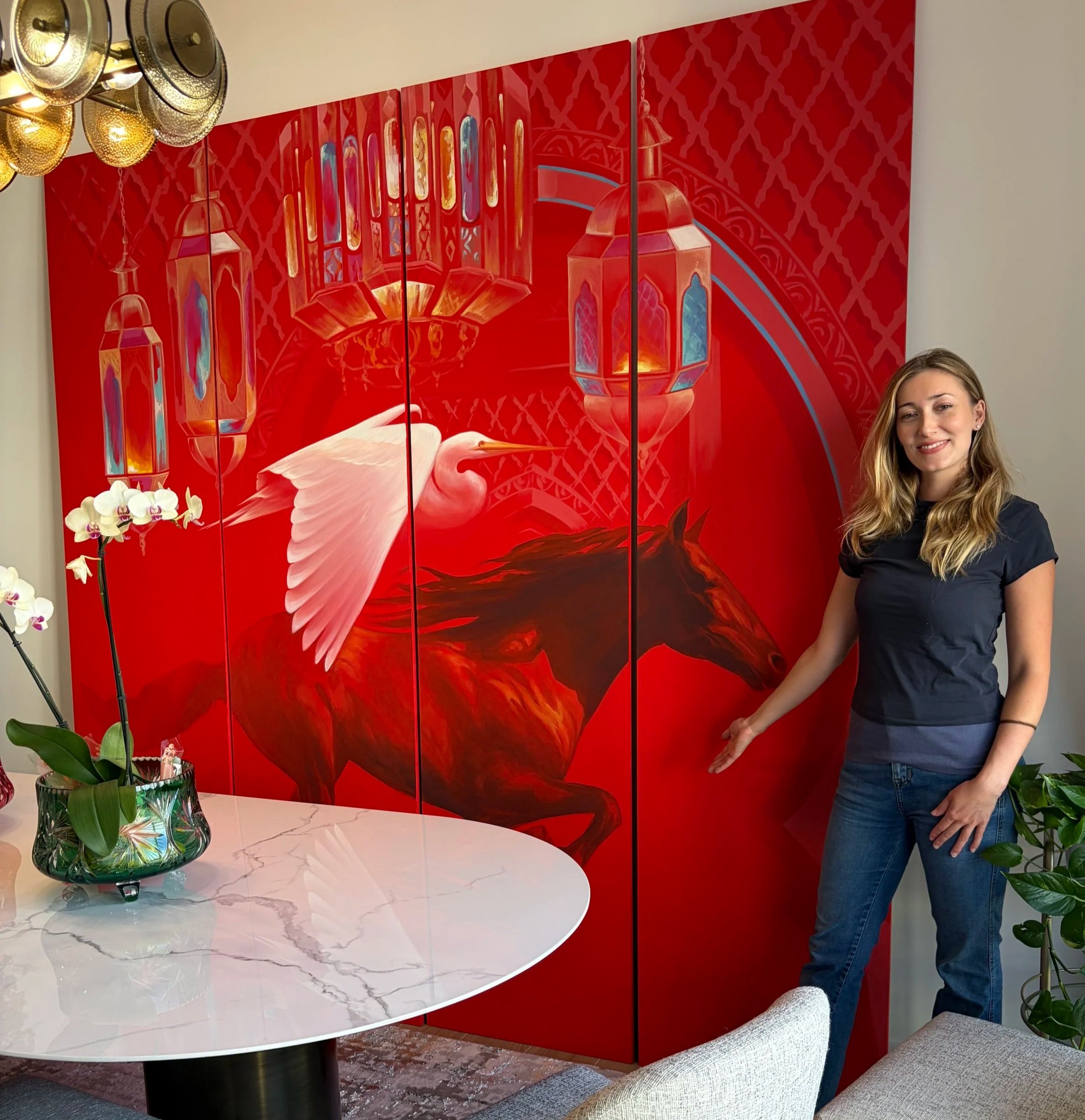 "Endless Pursuit," 8x8ft, Painted at Coconut Grove Arts Festival, Private Collection 2026