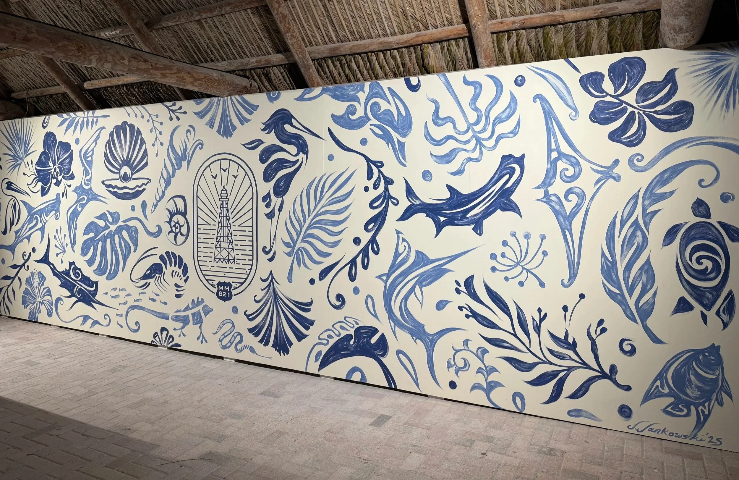 Commissioned Mural, Islander Resort, 8x25ft, 2025
