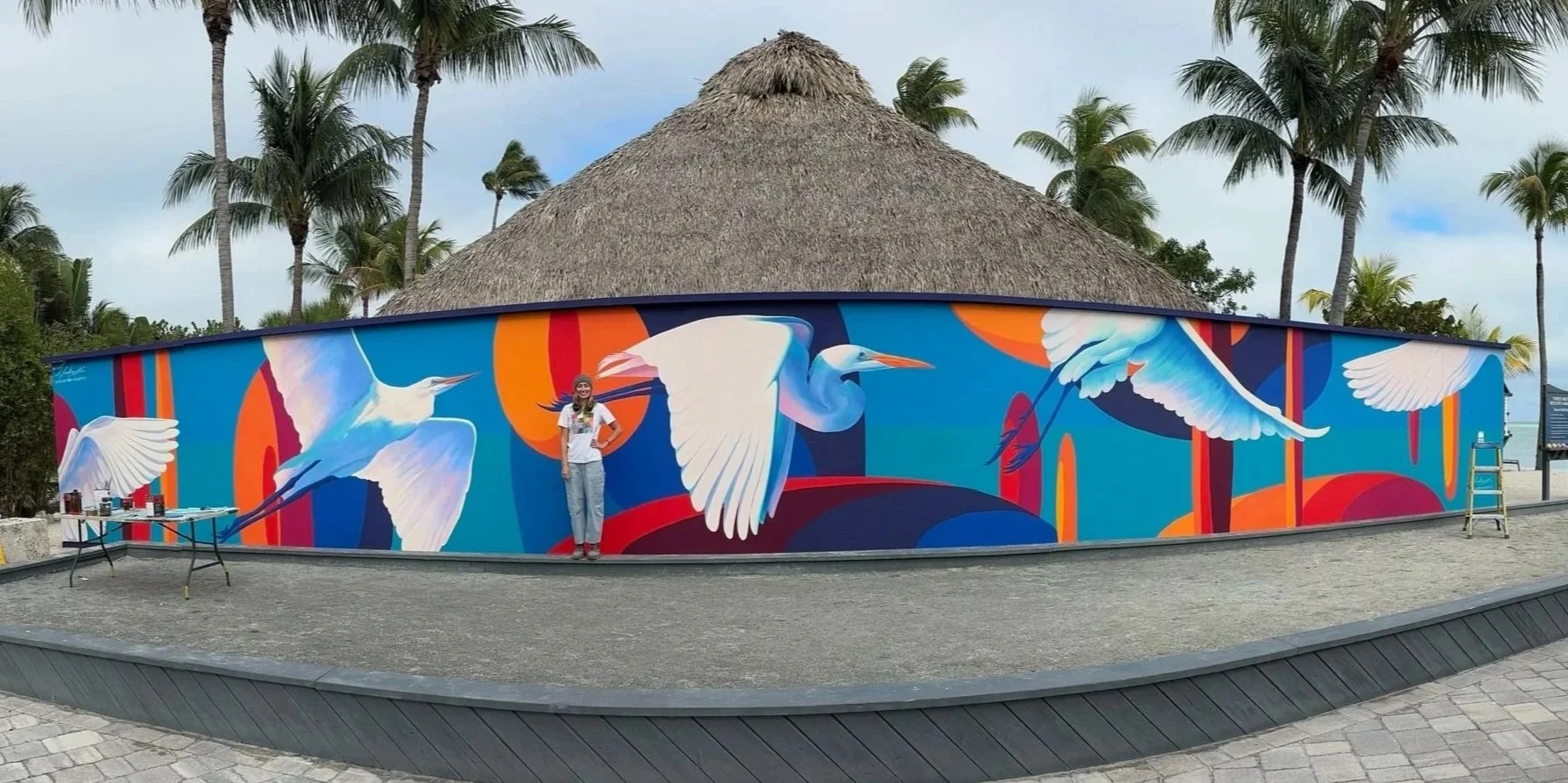 "In Flight," Commissioned Mural, Three Waters Resort, Islamorada FL, 8x60ft, 2025