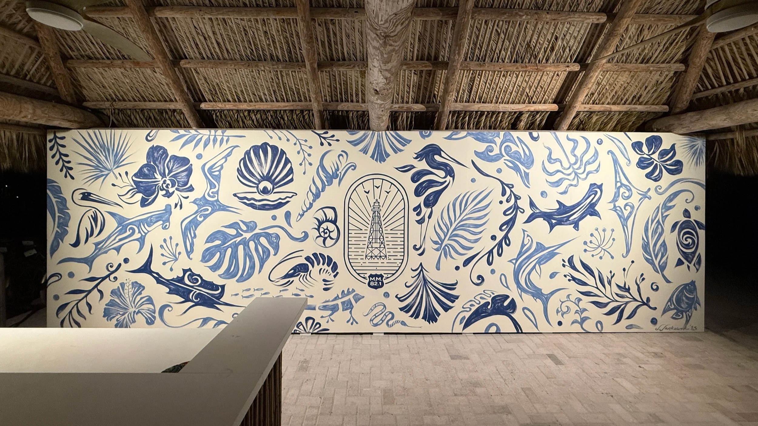 Commissioned Mural, Islander Resort, 8x25ft, 2025