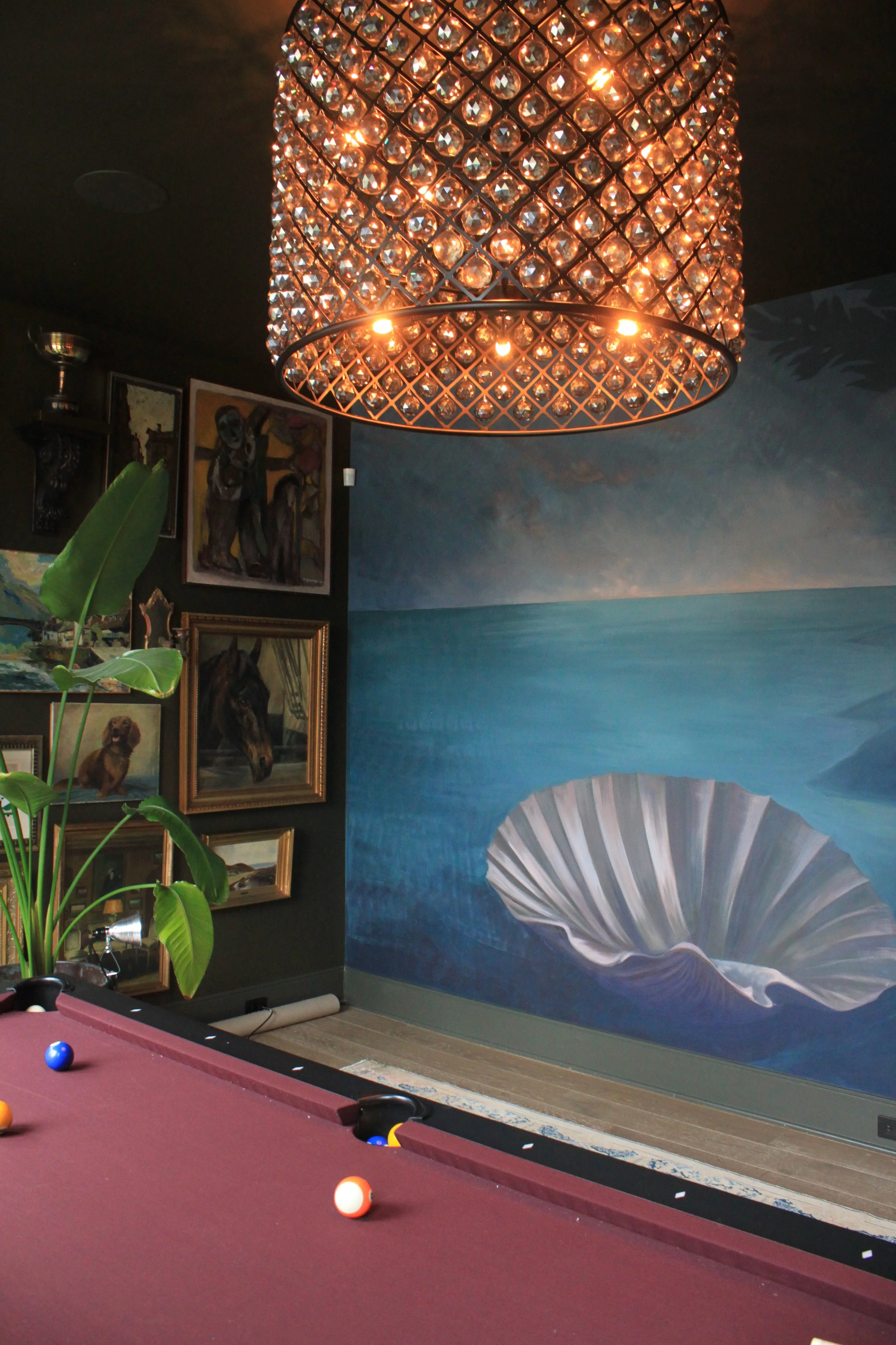 Residential mural, Nashville TN, inspired by the Birth of Venus, 10x14ft, 2025