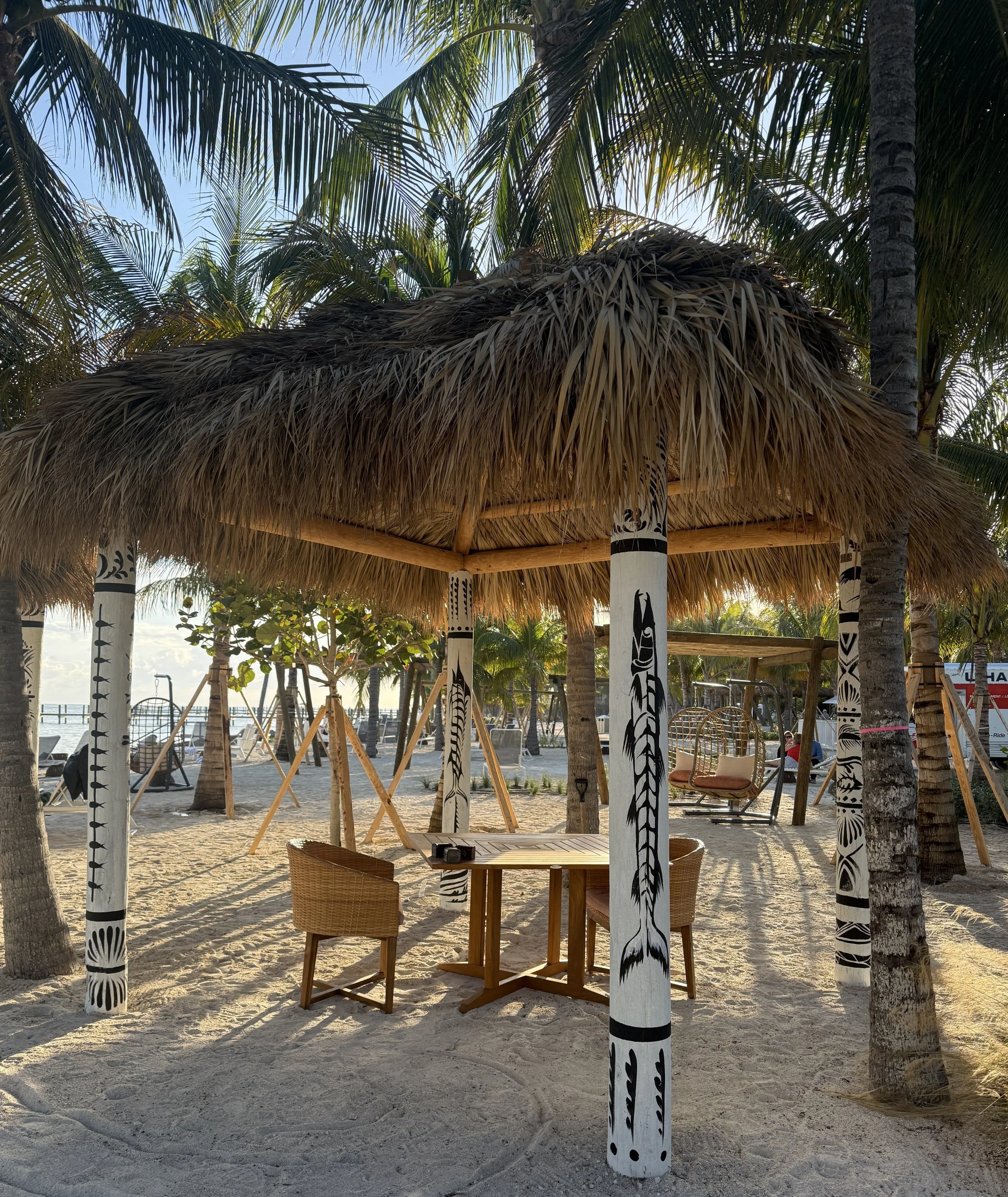 Black and White Tiki Posts, Islander Resort, Islamorada FL, 2025