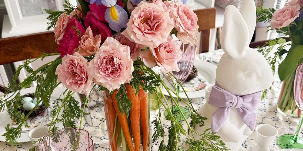 Carrot and Flower Centerpiece for Spring