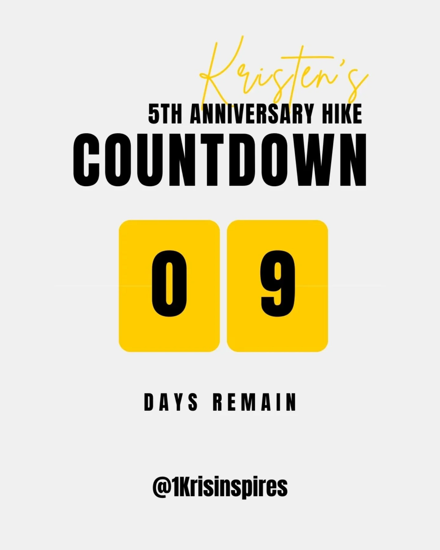 Can you believe it? We are officially 9 days away from Kristen's 5th Anniversary Summer Fitness &amp; Wellness Hike? ⌛️✨️🔥

I hope that you are just as excited as we are!!

But, that's not all. We are also officially 2 days away from the close of ou
