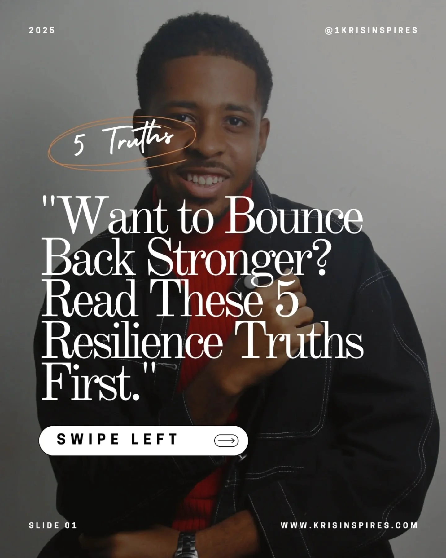 👆Here are 5 Resilience Truths you need to know in order for you to bounce back stronger.

#swipeleft to learn more!

-
If you found these tips helpful then I think you would find my new digital Resilience For Life Workbook helpful.
-
Just DM the wor