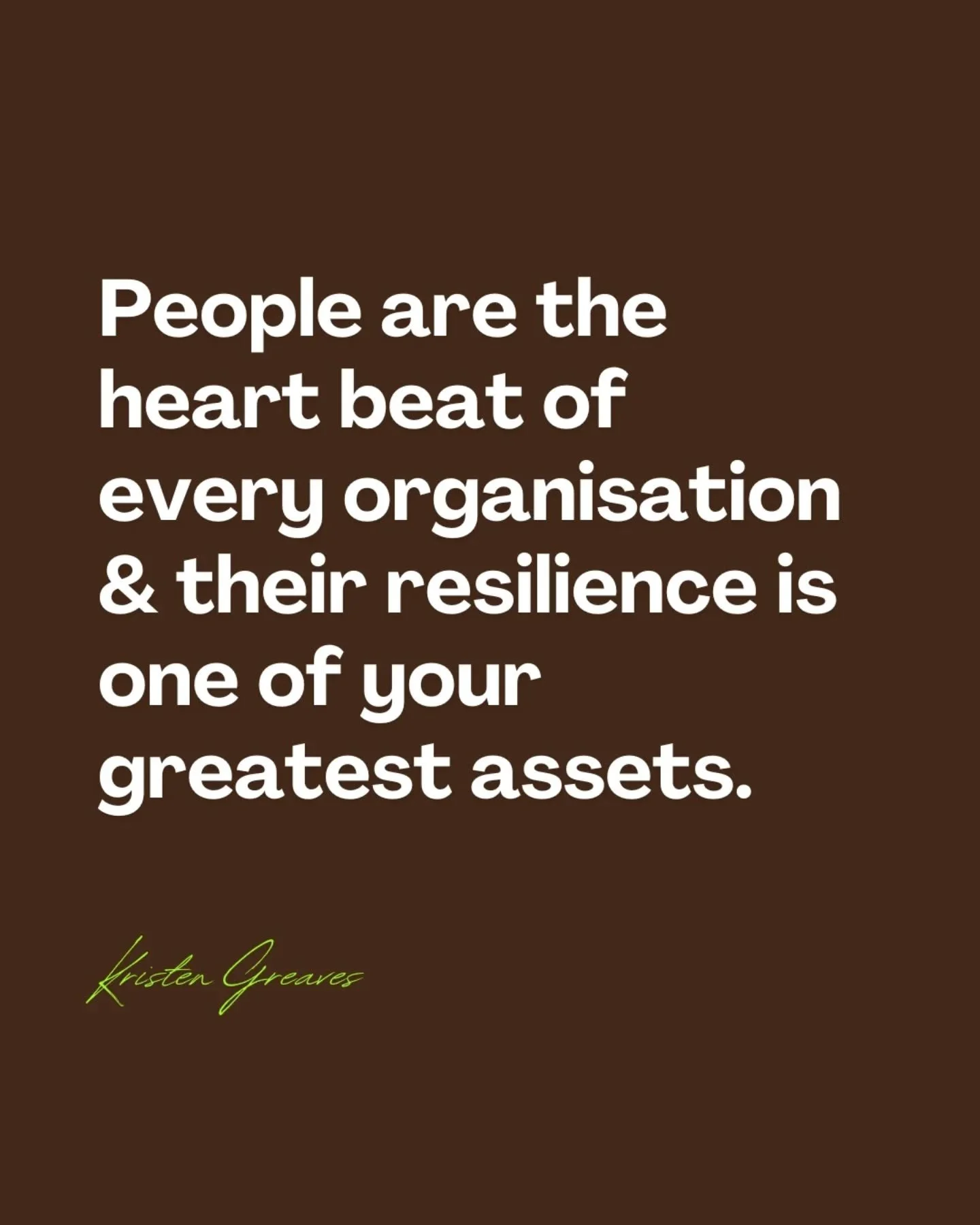 🗯😤&quot;People are the heartbeat of every organisation and their resilience is one of your greatest assets&quot;.🔥
-
If we as leaders are going to build resilient organisations, then it is important that we first seek to &quot;build&quot; resilien