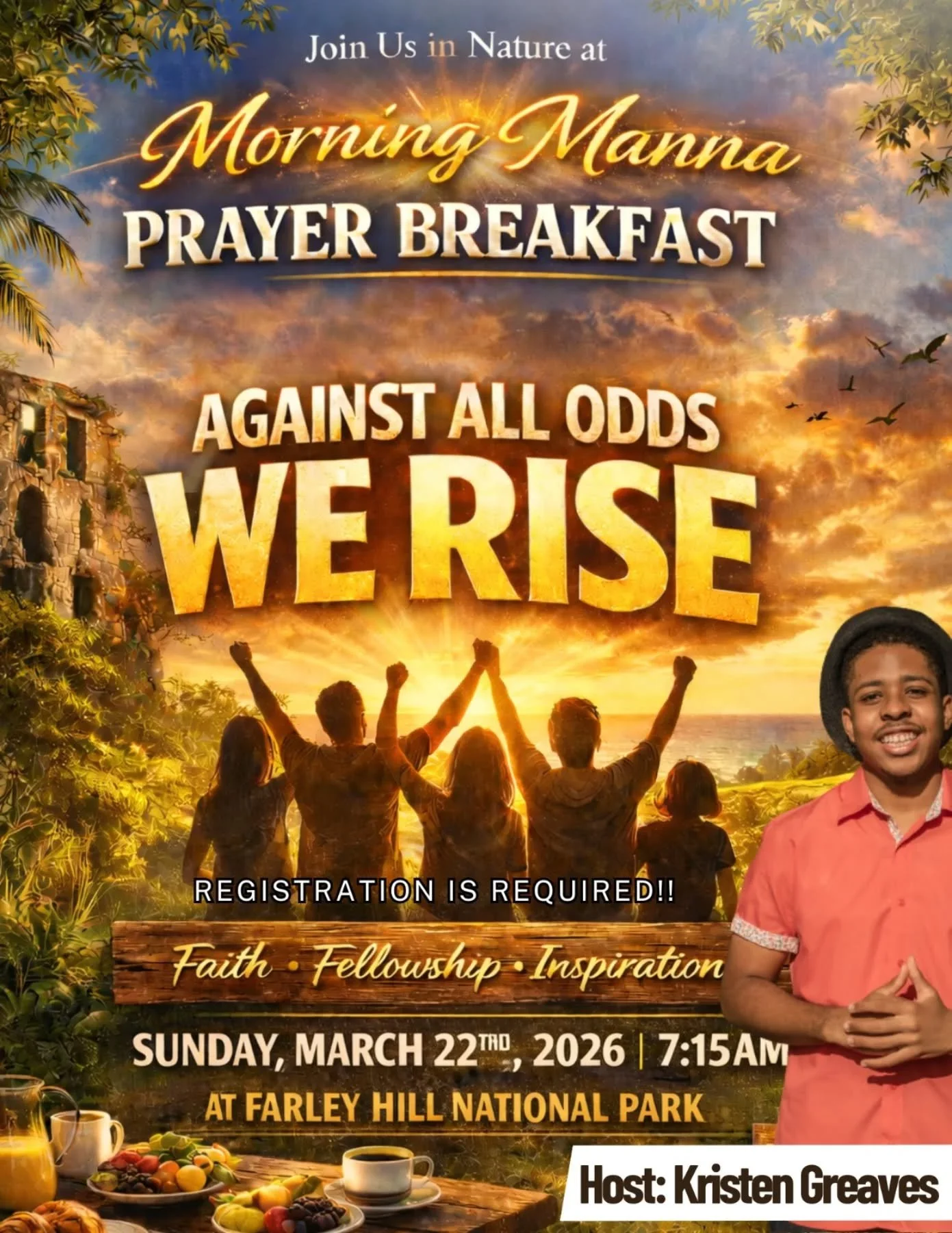 📌📆Join us at the lovely Farley Hill National Park Barbados on Sunday March 22nd, 2026 for a powerful morning of inspiration, empowerment and fellowship.
-
🌎Theme: Against All Odds We Rise
📌 Location: Farley Hill National Park
📆March 22nd, 2026 a