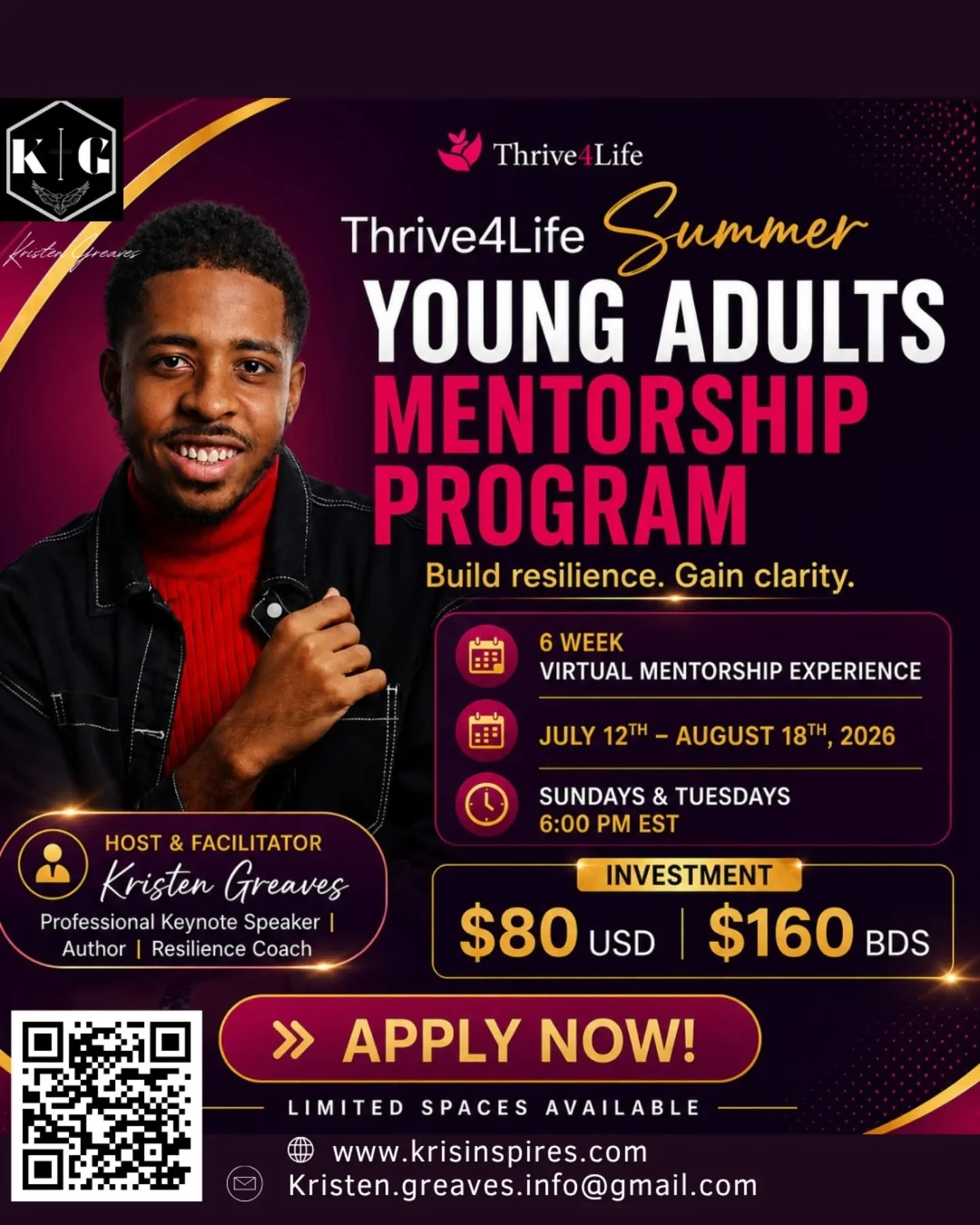 Do you feel like you're meant for more, but you're not quite sure what your next step should be? 🌱

If you've been feeling stuck, overwhelmed, uncertain, or simply ready for growth, then the **Thrive4Life Summer Young Adults Mentorship Program** was