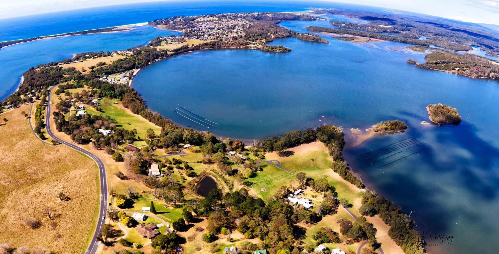 Tuross - road to Tuross Head. Surrounded by water