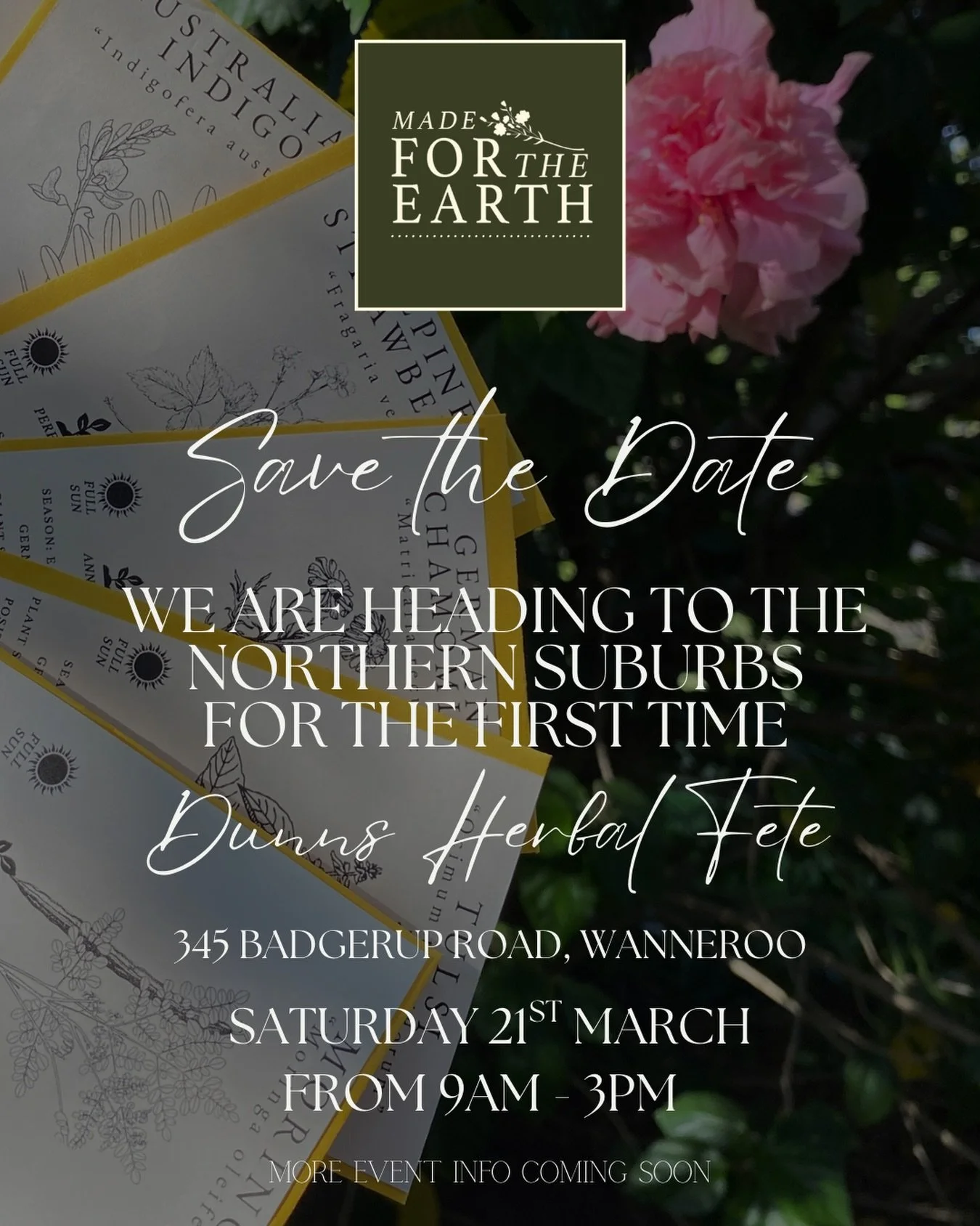 Heading north for the first time! 🌿

We&rsquo;re so excited to be bringing Made for the Earth to the Dunns Herbal Fete at @dunnsherbalclinicandfarm on Saturday March 21st 🌿🪴

If you&rsquo;re in the northern suburbs come down and say hello, browse 