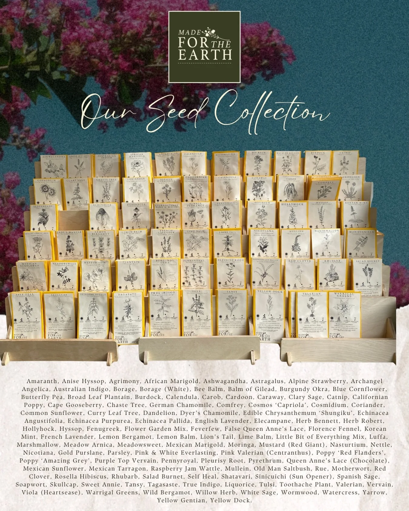 Explore our full range of herbal seeds on our website 🌿

All of our seeds are proudly WA grown, carefully hand harvested, cleaned, and packed right here at home in compostable bags ♻️

We&rsquo;re so passionate about what we grow and love sharing th