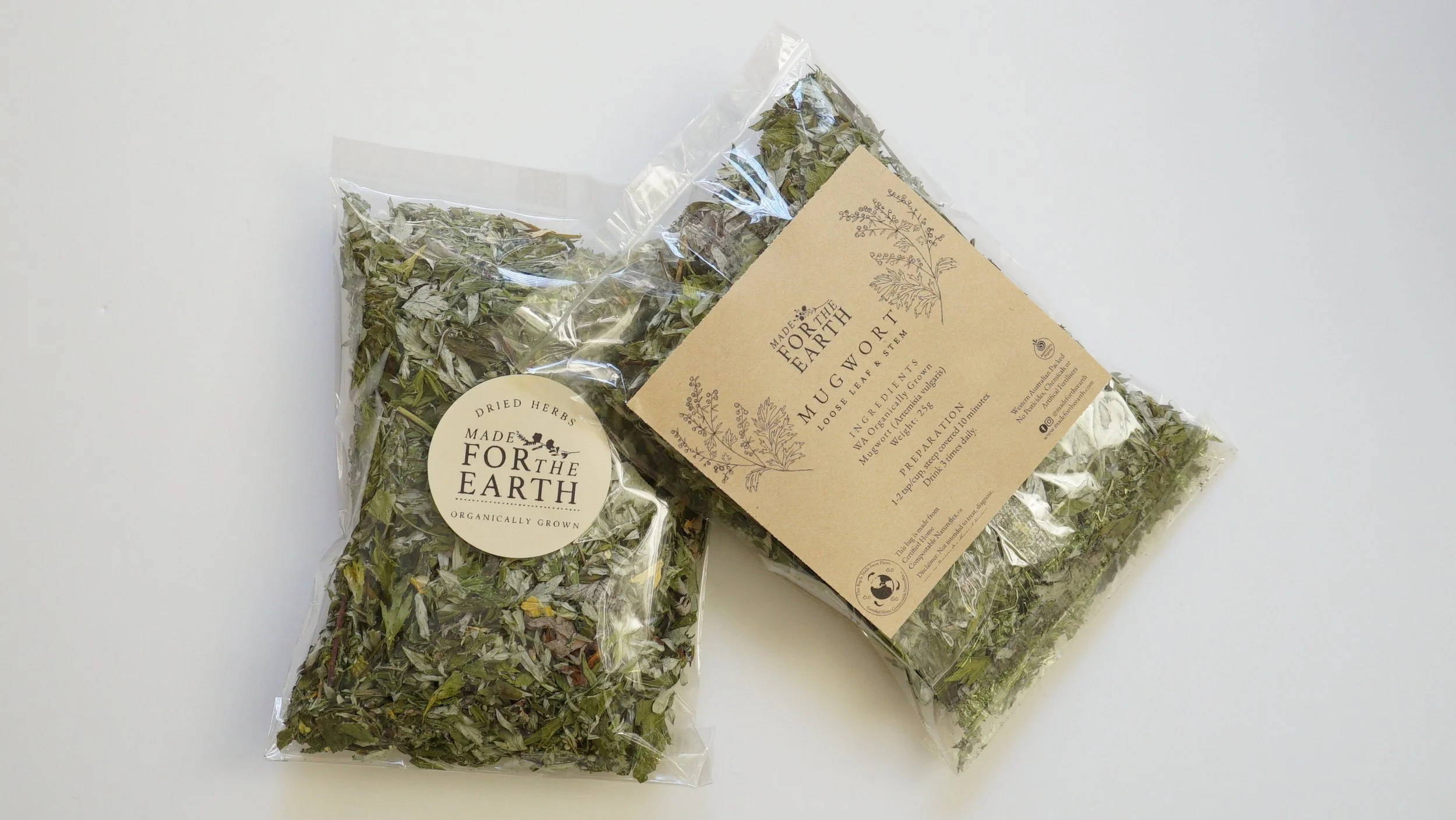 Mugwort Leaf & Stem Dried Bag (WA Grown Organic)