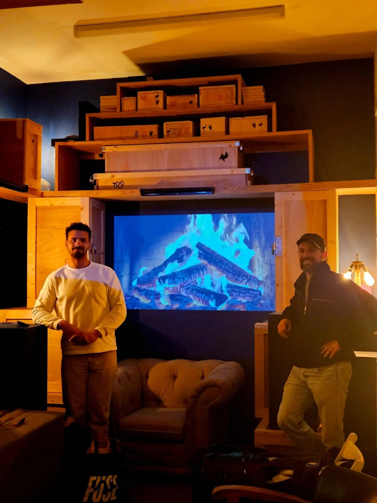 Matt and Lewis in the shelter .jpeg