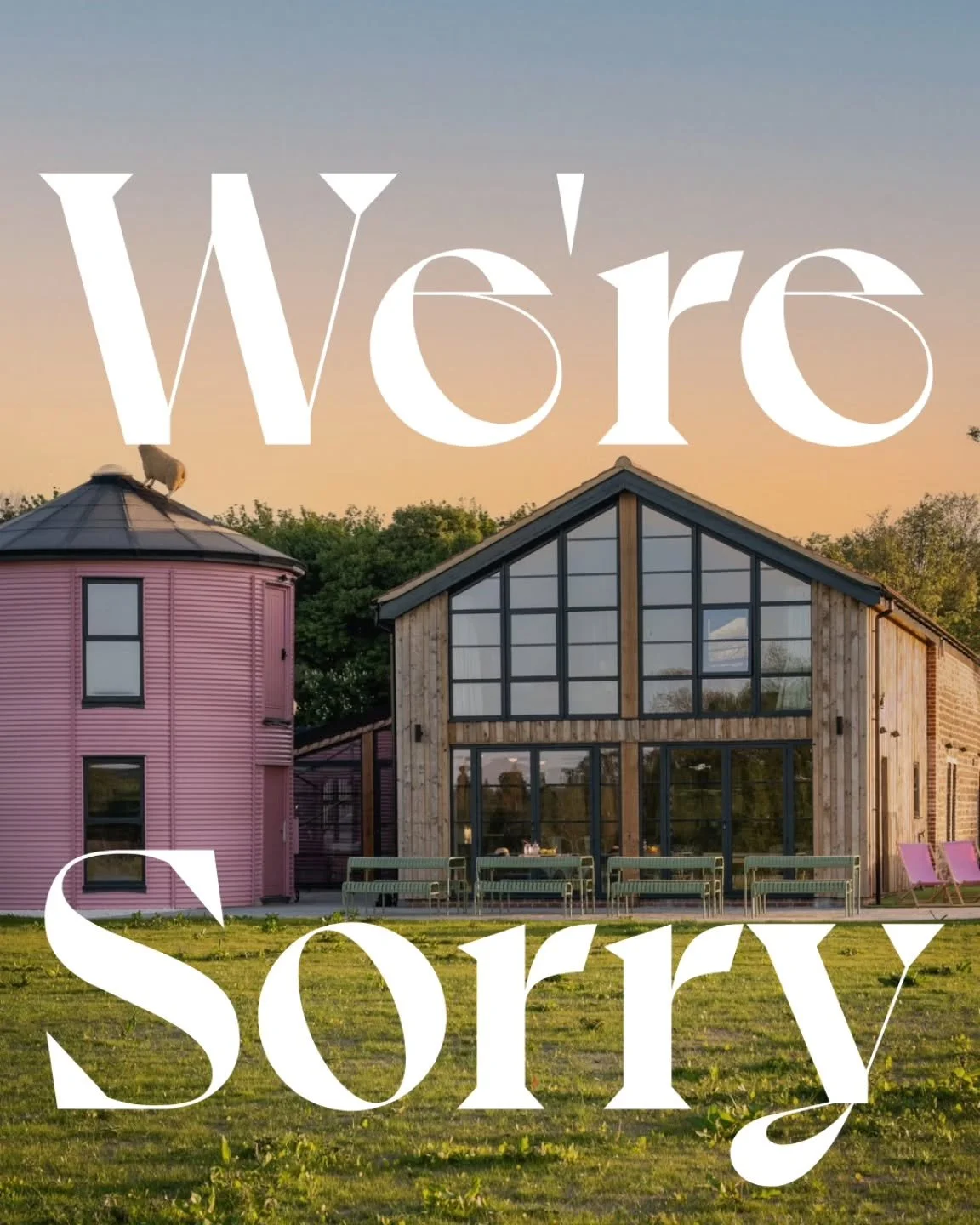 We&rsquo;re sorry.

We&rsquo;re sorry we&rsquo;re not too cool for school and that anyone and everyone is welcome at our homes.

We&rsquo;re sorry our hot tubs are so hot you&rsquo;ll sit in them for hours and ruin your dinner plans.

We&rsquo;re sor