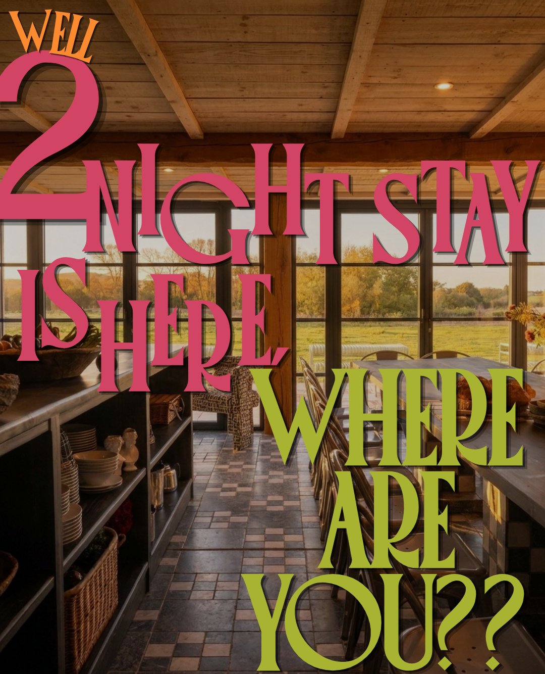 Stop trying to plan a rigid itinerary and just come do nothing (&amp; somehow everything) with us.⁠
⁠
One minute you&rsquo;re wrapped in a blanket, sipping wine on the sofa. The next, you&rsquo;re hosting a full kitchen party, challenging everyone to