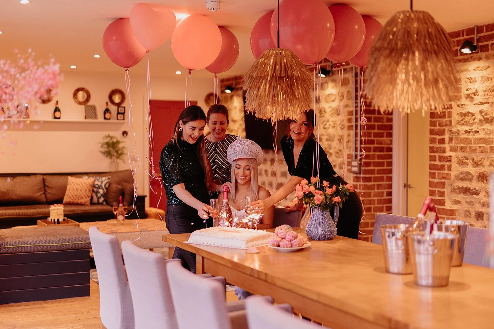 Hen Party fun with props, cake and prosecco at Hesdin Hall