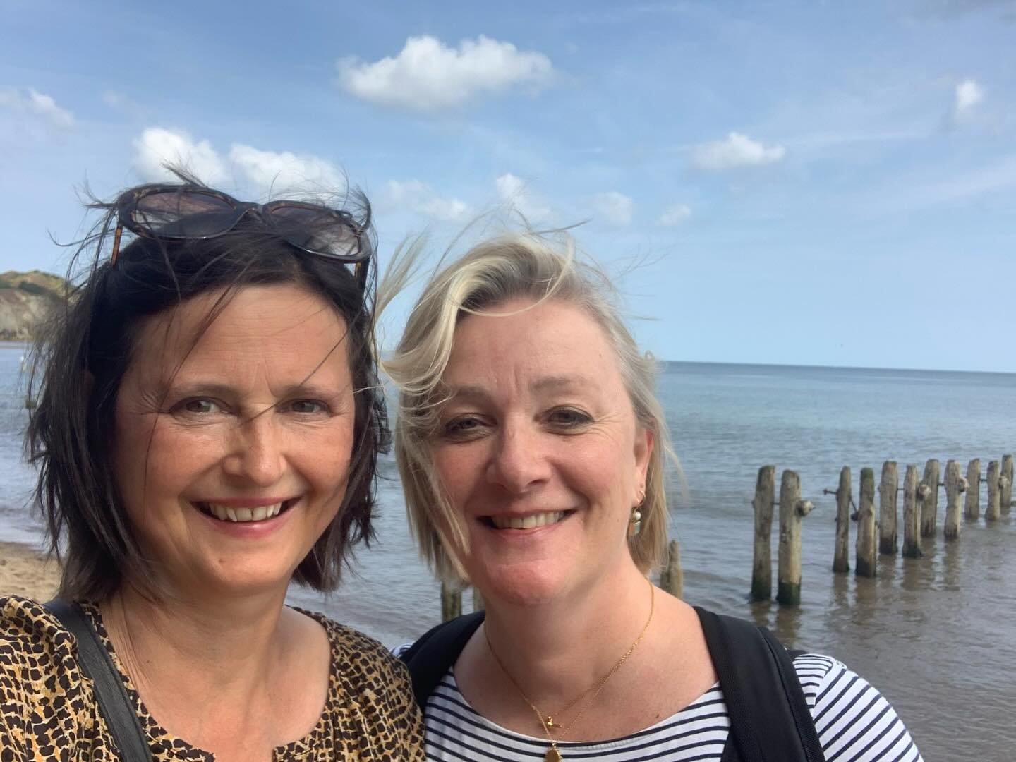 I am stealing her photo of us as if I took it but such was the joy of a night and a day with the Mimsicle, that our walk from Whitby to Sandsend just has to be celebrated. (And if you look very carefully - with a microscope - in the other pictures yo