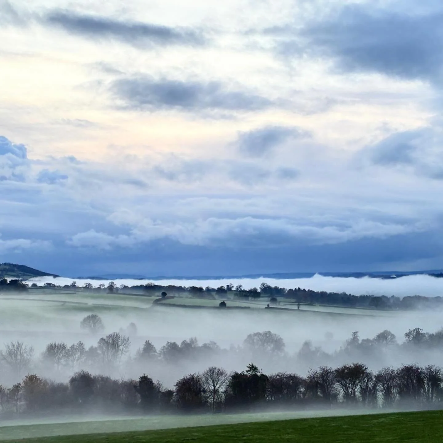 Walking up out of the clouds at the closing of the light with @lotteoldfieldart. (Photo 1 courtesy of my sister and her much better artist eye). #novemberwalk