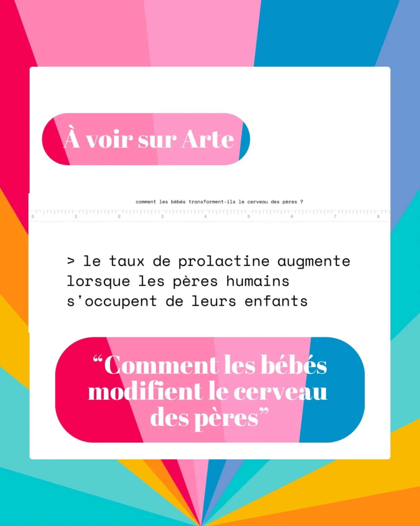 Je vous invite &agrave; aller voir cette &eacute;mission &laquo;&nbsp;Les id&eacute;es Larges&nbsp;&raquo; sur Arte : &laquo;&nbsp;Comment les b&eacute;b&eacute;s transforment le cerveau des p&egrave;res&nbsp;&raquo; avec Sarah Blaffer-Hrdy anthropol