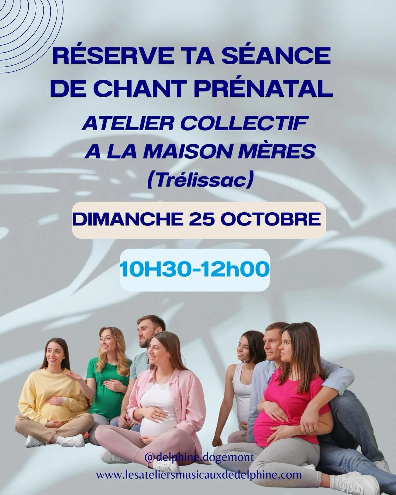Dimanche 25 octobre, 10h30-12h, je te propose un atelier de chant pr&eacute;natal collectif &agrave; @lamaisonmeres &agrave; Tr&eacute;lissac. 

Pas besoin de savoir chanter. Juste envie de te poser, respirer, et cr&eacute;er un moment de connexion a