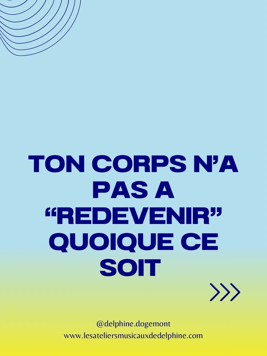 &laquo;&nbsp;Je dois retrouver mon corps d&rsquo;avant. &raquo; 
Le plus vite possible, de pr&eacute;f&eacute;rence ! 

Sauf que ton corps n&rsquo;a pas mis pause pendant neuf mois puis une naissance. 
Il a travers&eacute; quelque chose. Il en garde 