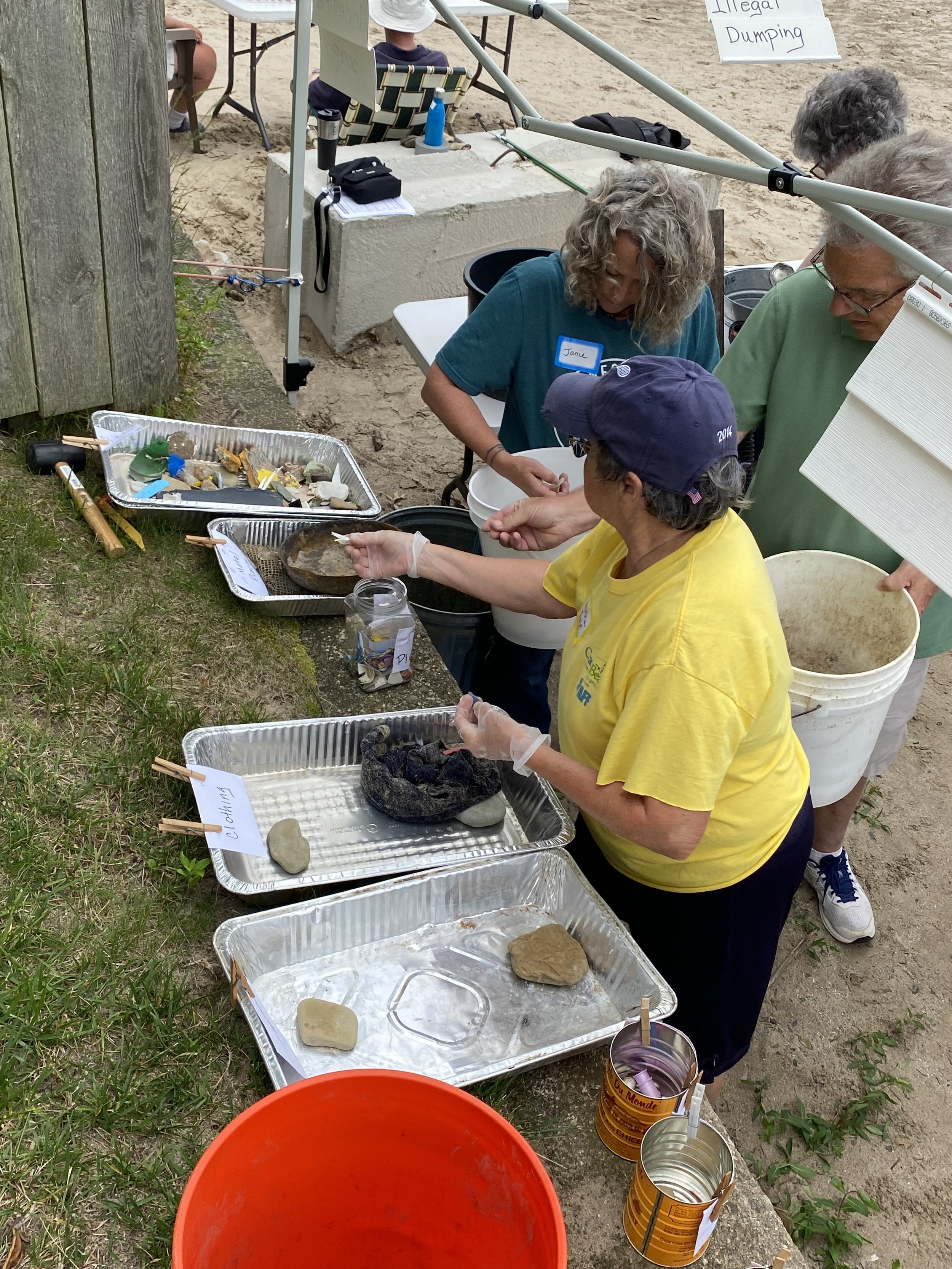 6-2025 Shore Sweep - sorting finds.jpeg