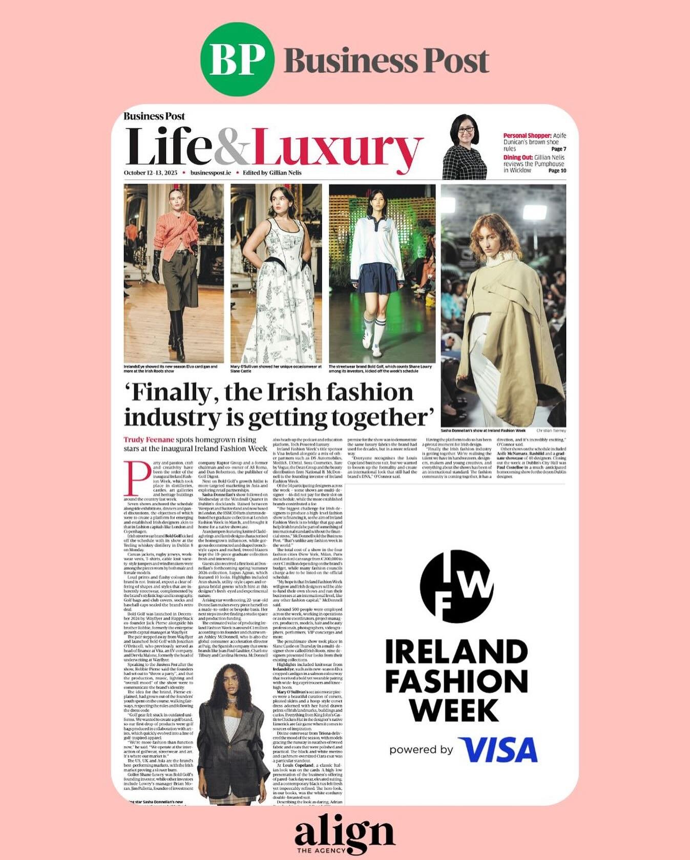 Another fantastic feature of @irelandfashionweek in @businessposthq 🫵🏼

Thank you @trudy_feenane for pulling this amazing piece together and &lsquo;Finally, the Irish fashion industry is getting together&rsquo; !!

#IrelandFashionWeek