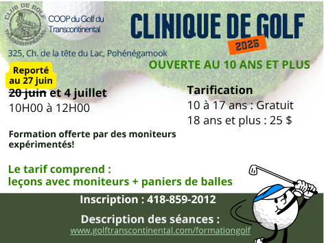 Initiation au golf 10 ans et plus